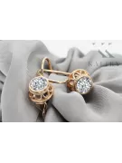 Zircon Or rose 14 carats vintage d'origine Des boucles d'oreilles Bijoux vintage vec117r